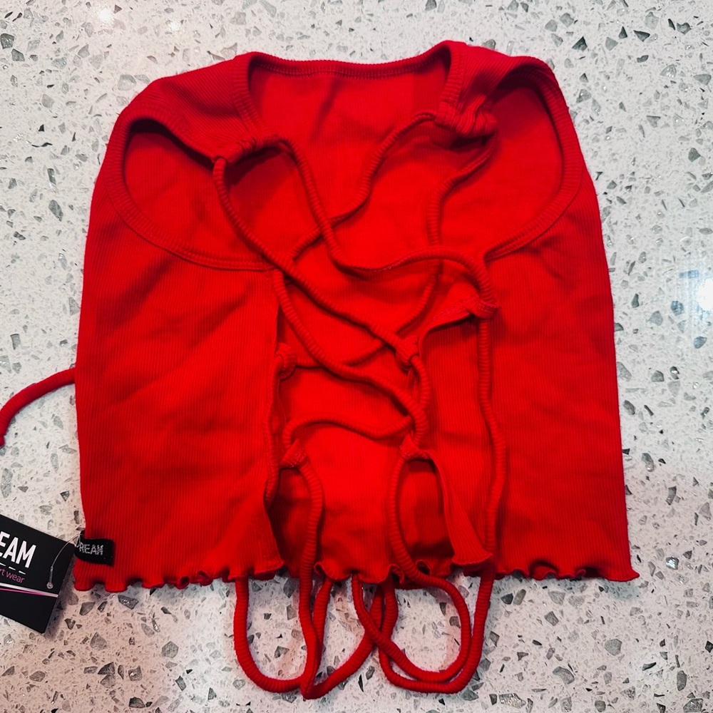 Adjustable Red Crop Top